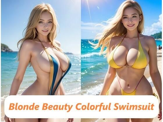 Blonde Beauty Colorful Swimsuit【ブロンド美女カラフル水着】_0