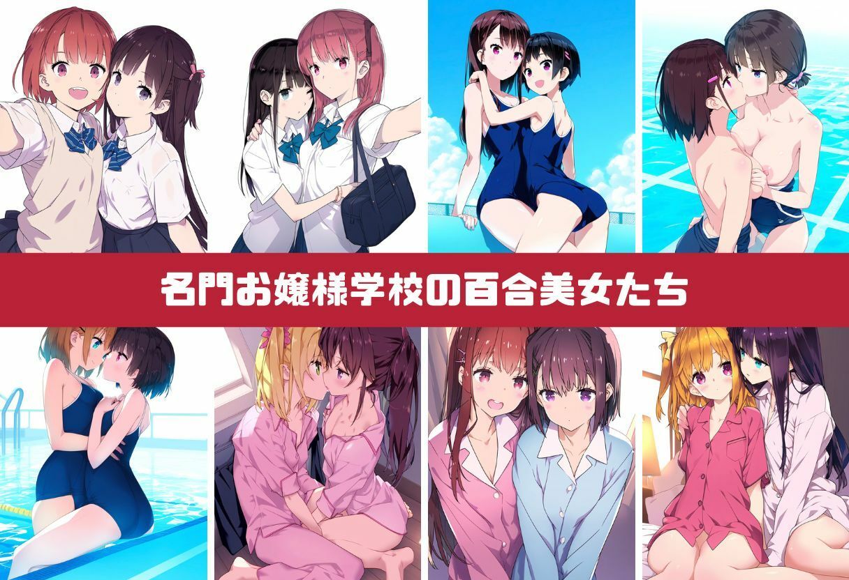 お嬢様学校の女子寮は百合美女だらけ 甘々生活の仲良しレズプレイ（自撮り・スクール水着・パジャマ・お風呂・浮気）イラスト500枚_1